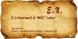 Eichenwald Nándor névjegykártya
